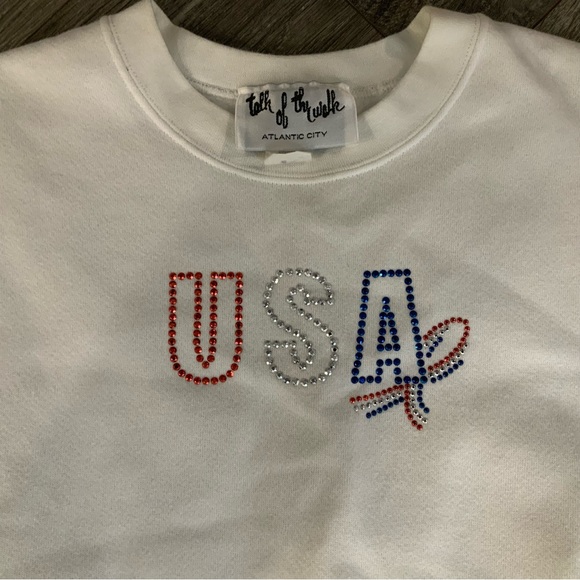 TALK OF THE WALK / AC White Sweatshirt U.S.A Sz Large - Picture 4 of 8